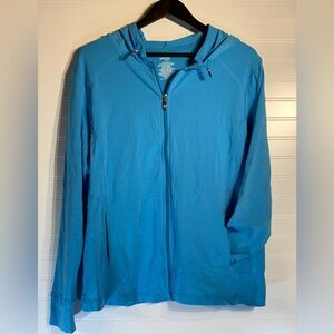 Women’s size 2XL‎ Danskin Bahama Blue long sleeved hooded athletic jacket new